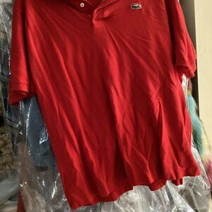Preowned Red Lacoste polo shirt-size 8.